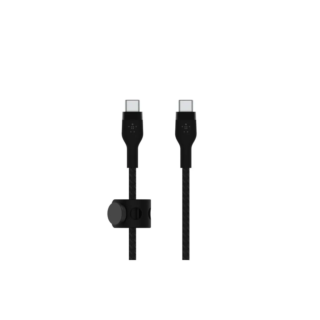Câble USB-C Belkin Flex 60W 2m : silicone flexible et anti-nœuds noir