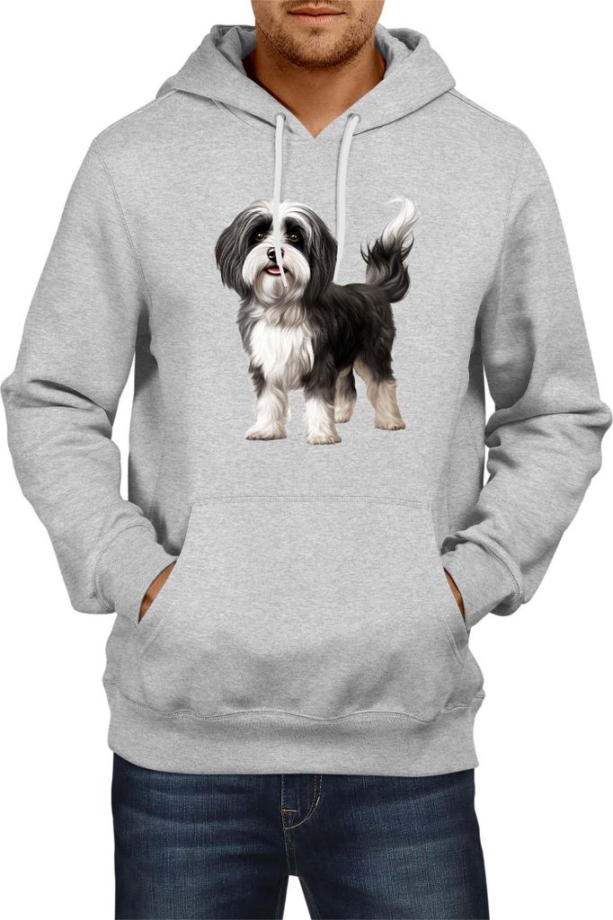 Herren Kapuzenpullover Dogs Breeds Havanese Dog Breed 005, Man L / Grau