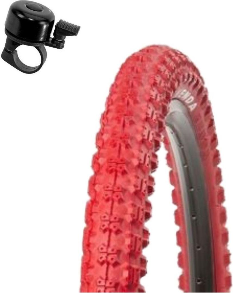 1 x Kenda 20" BMX K-50 Fahrradreifen in Rot 57-406 (20 x 2,125) inkl. maxxi4you Fahrradklingel
