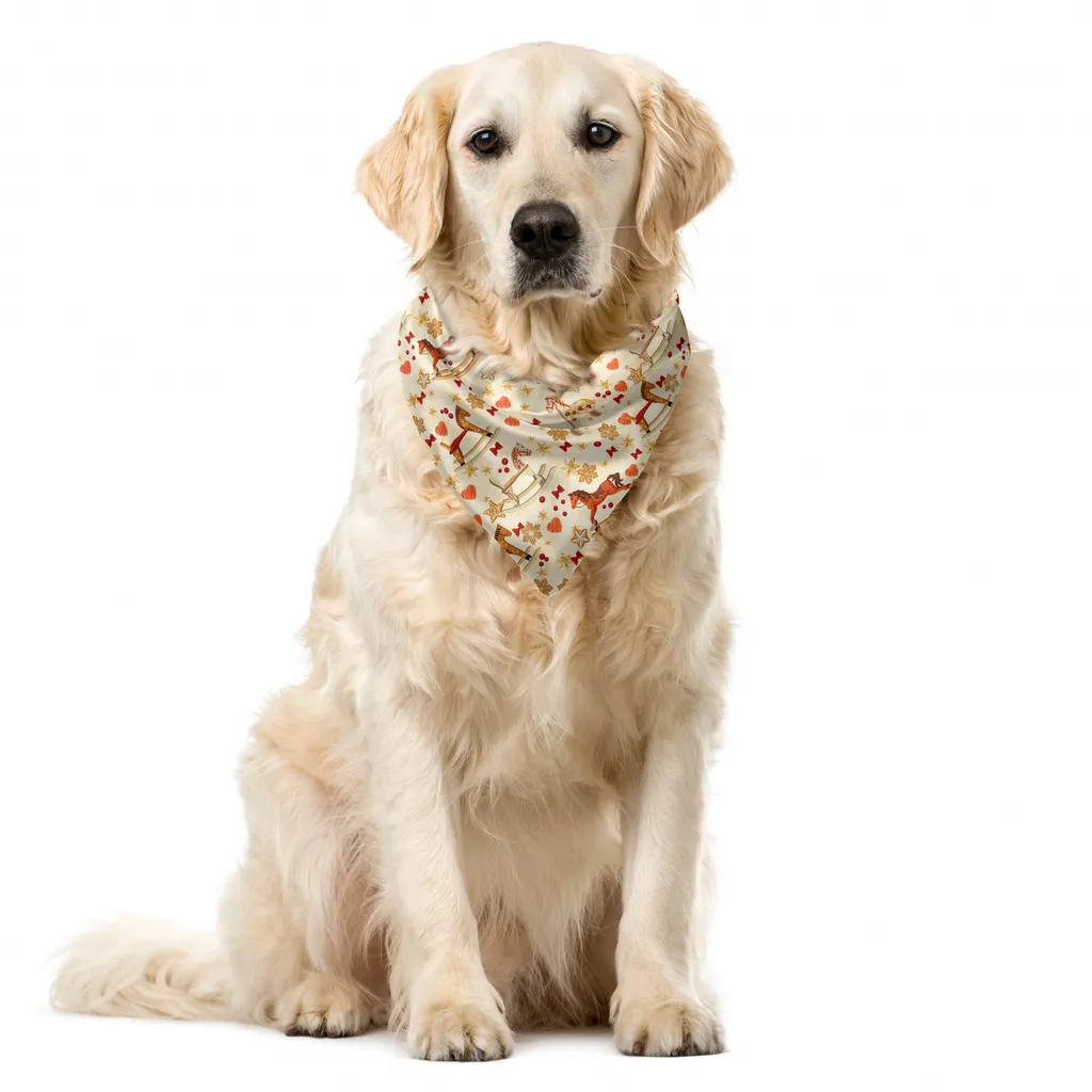 ABAKUHAUS Bandana Natalizia Cavalli e Animali 40x40 cm Multicolore