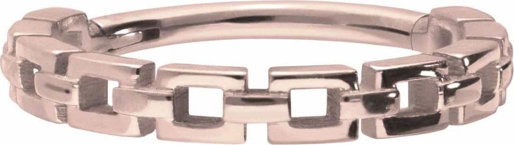 Ohrpiercing, Nasenpiercing, Septum Piercing Chirurgenstahl Segmentring Clicker KETTEN-DESIGN RoséGold Innendurchmesser: 12mm + Stabstärke: 1,2mm