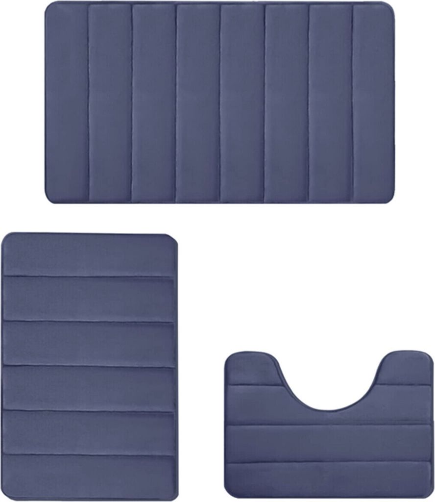 OKWISH 3er Badematten Set Badvorleger Duschvorleger Duschmatte Badteppich
