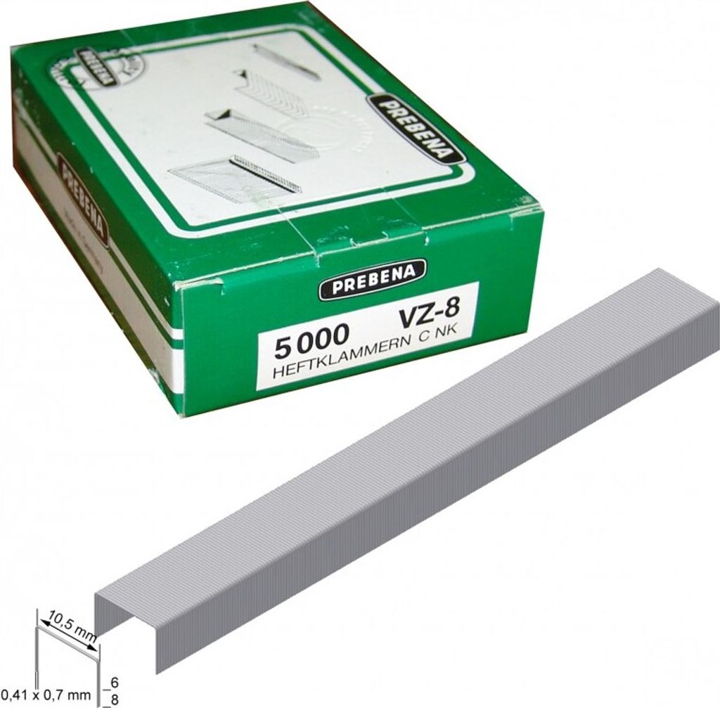 PREBENA Heftklammern Klammern VZ  VZ08 CNK  5000 Stück Produktbild 