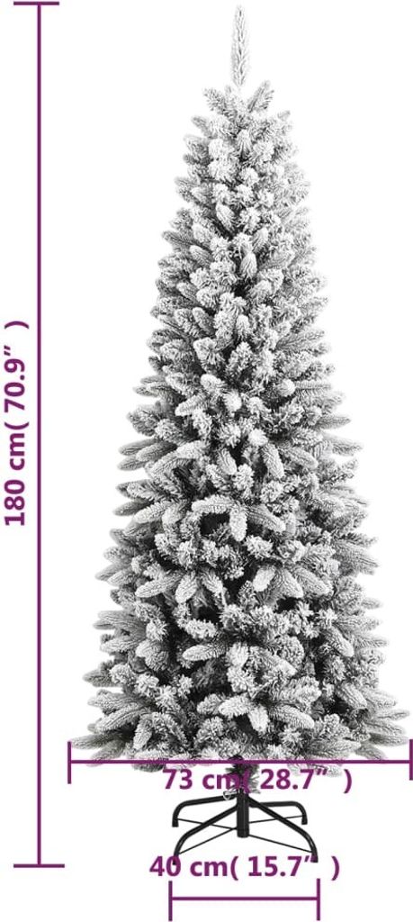 vidaXL Knstlicher Weihnachtsbaum Beschneit 180 cm PVC&PE
