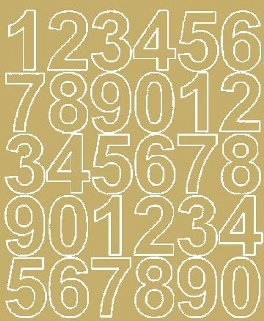 Numeri Adesivi Oro 45mm Lucidi | Set Numerati per Organizzazione Business