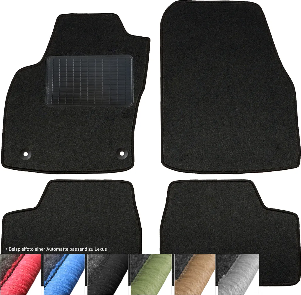 Tappetini Lexus CT 200H 2010-2022 in Velluto Nero | Set 4 Pezzi moto-MOLTICO