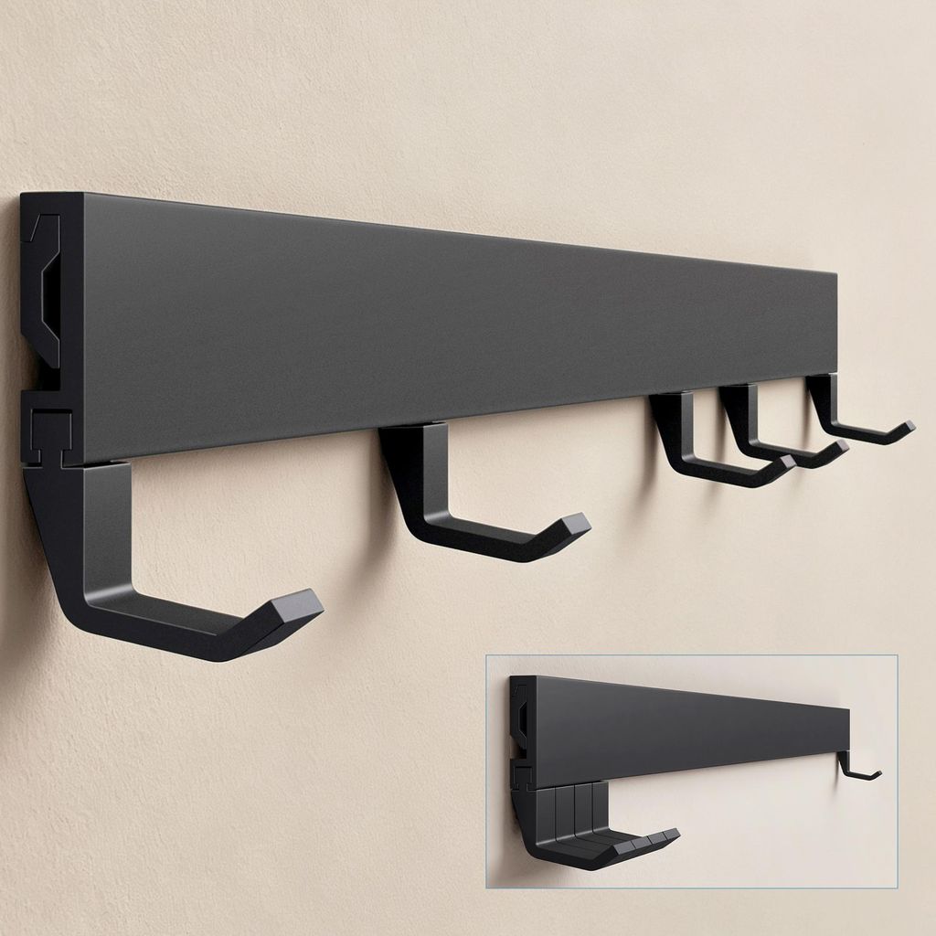 doporro Wandgarderobe aus Aluminium mit verschiebbaren Produktbild 