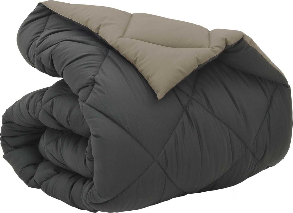 vidaXL Winterbettdecke Hellgrau und Anthrazit 140 x 200 cm Mikrofaser