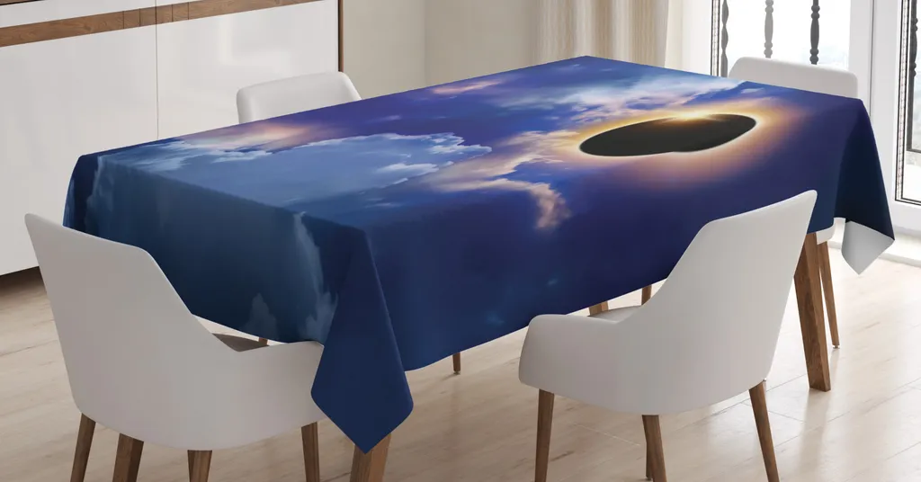 ABAKUHAUS Tovaglia Finsternis, risorse naturali nel cielo, facile da pulire, lavabile, resistente allo sporco e con colori chiari, stampa di alta qualità, 140 x 200 cm, blu notte e multicolore