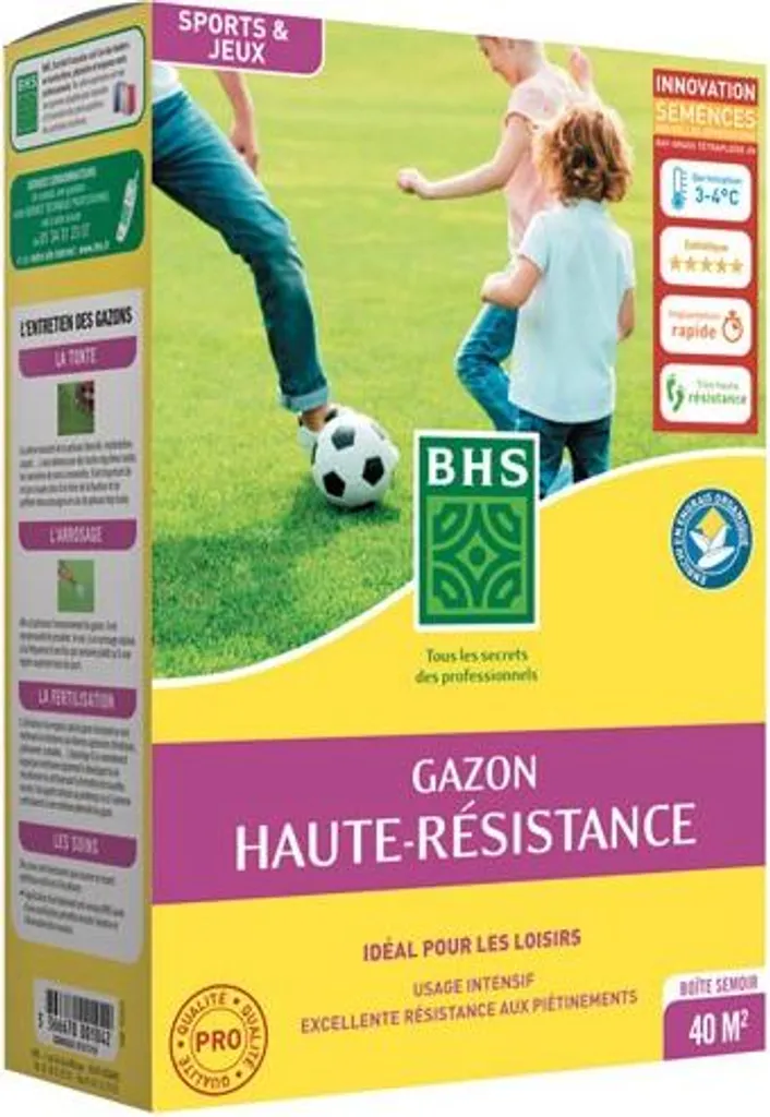 Réparer Gazon Abîmé avec Semences Haute Résistance Bhs + Engrais