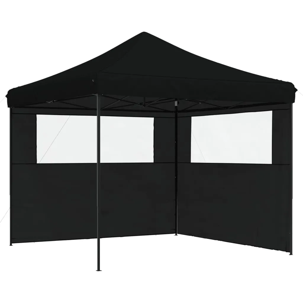 vidaXL Tenda Pop-up Pieghevole Nera 3x3m con Pareti - Gazebo Party