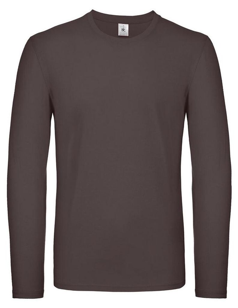 B&C - "#E150" T-Shirt für Herren Langärmlig FK2966 (L) (Bärenbraun)