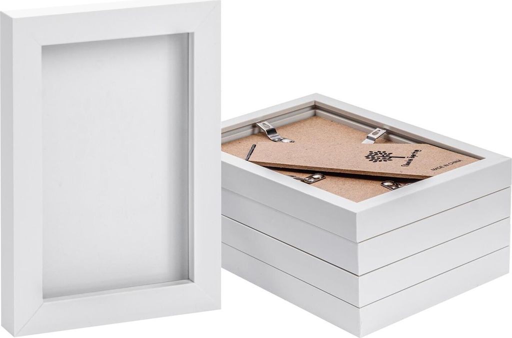 Nicola Spring Bilderrahmen – 10,2 x 15,2 cm – Weiß – Produktbild 