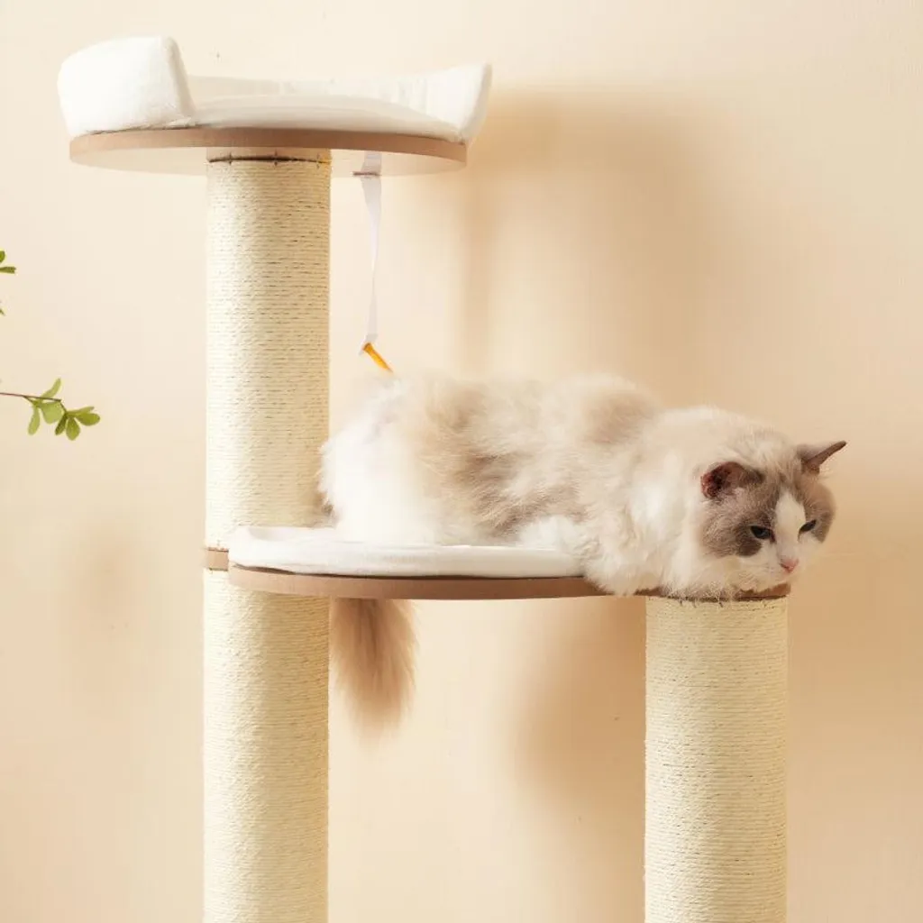 Tour à griffer pour chat avec cachette et plateformes imperméables - 9