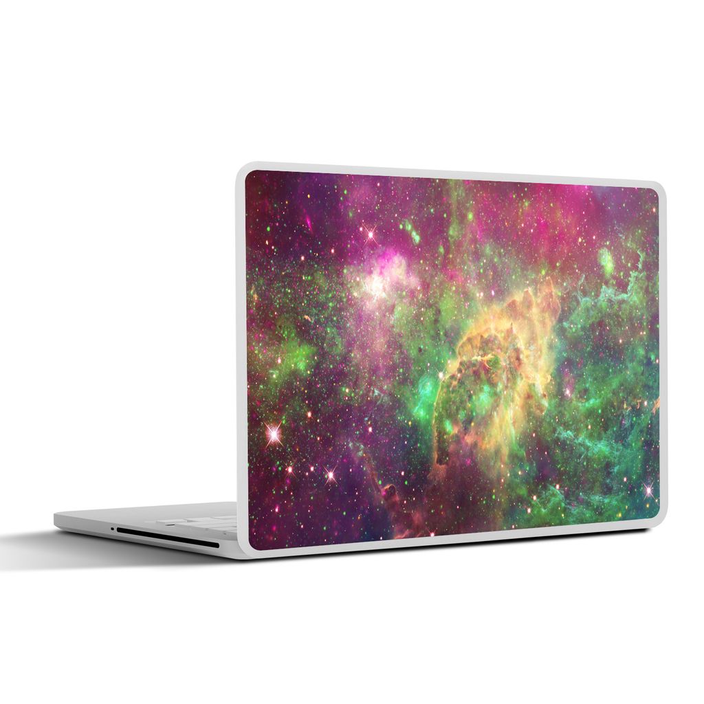 MuchoWow Laptop Aufkleber Sticker Cover Weltraum - Grün - Sterne 30x22 cm - Laptop-Sticker