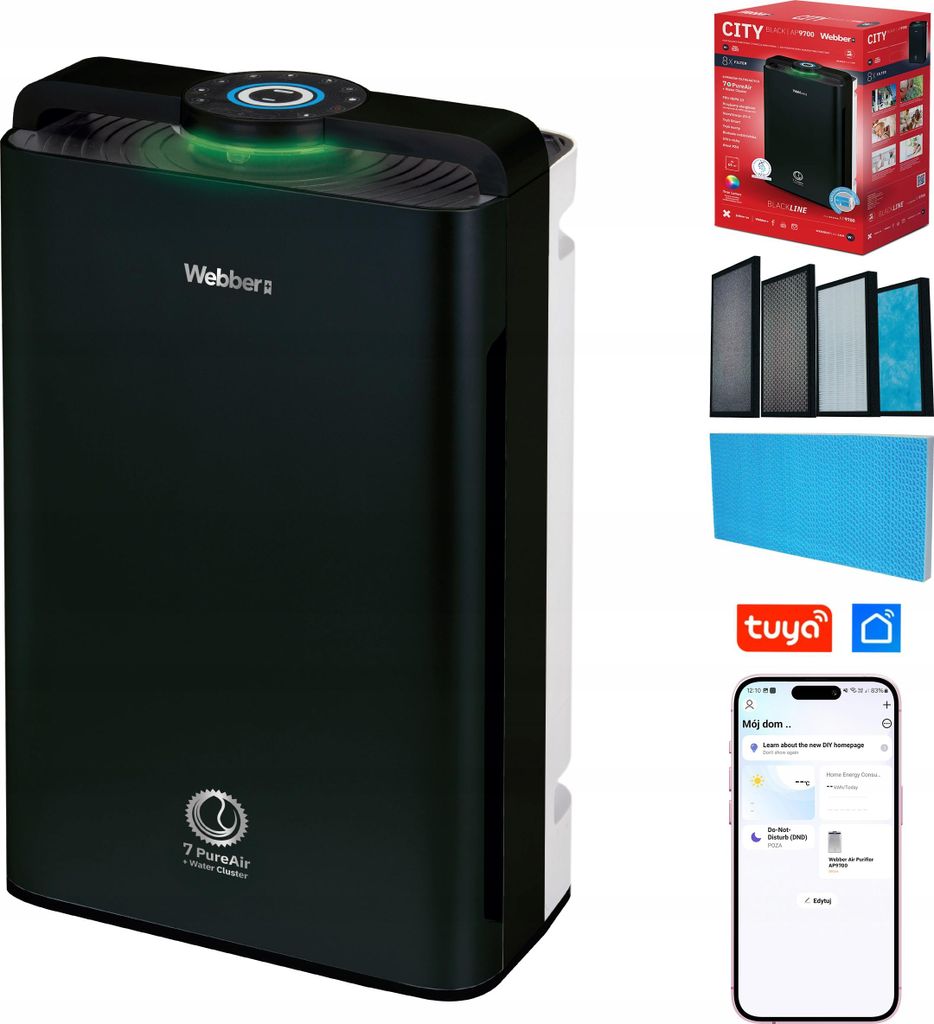 Luftreiniger Webber AP9700 WIFI HEPA13 UV-Ionisator Luftbefeuchter