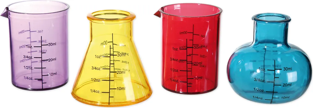 Set de 4 Verres shot en verre borosilicate avec graduations 50 ml