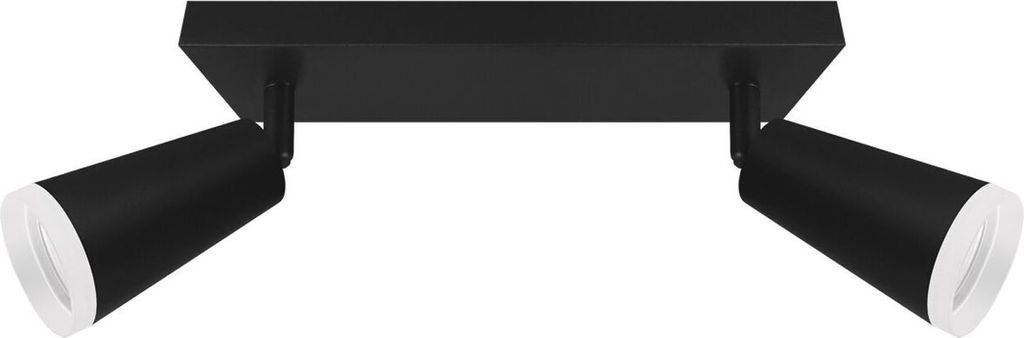 Deckenstrahler Aluminium GU10 verstellbar Schwarz 2-flammig länglich Spot Lampe Decke