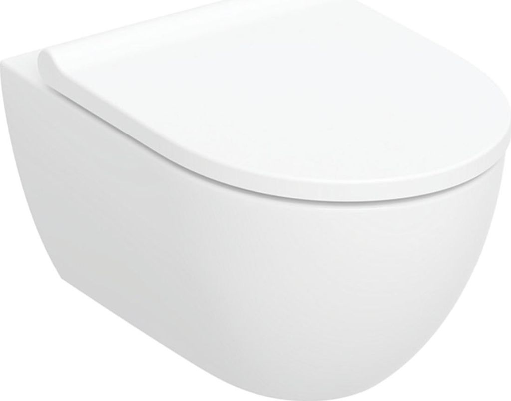Geberit Acanto Set Wand-WC Tiefspüler, geschlossenes Keramikdesign, TurboFlush, mit WC-Sitz