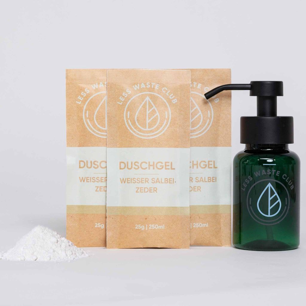 Duschgel Pulver - Starter Set | Weißer Salbei Zeder I natürliche Inhaltsstoffe I vegan I ph-neutral I nachhaltig I zum Anmischen