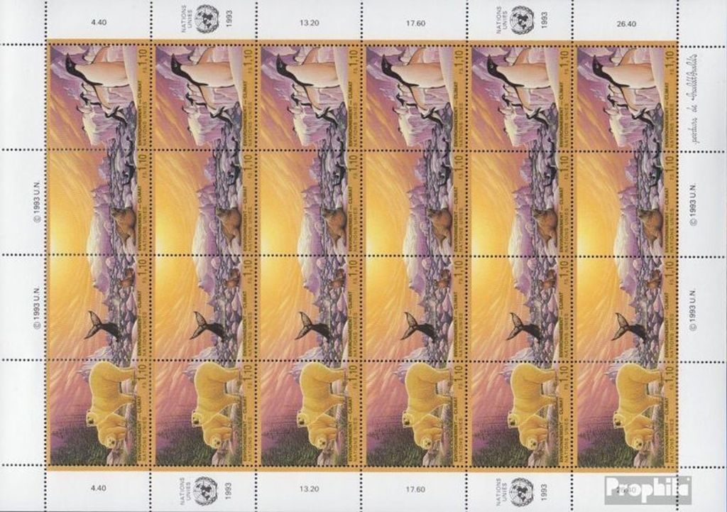 Briefmarken UNO - Genf 1993 Mi 239-242Klb Kleinbogen (kompl.Ausg.) postfrisch Klimaveränderung