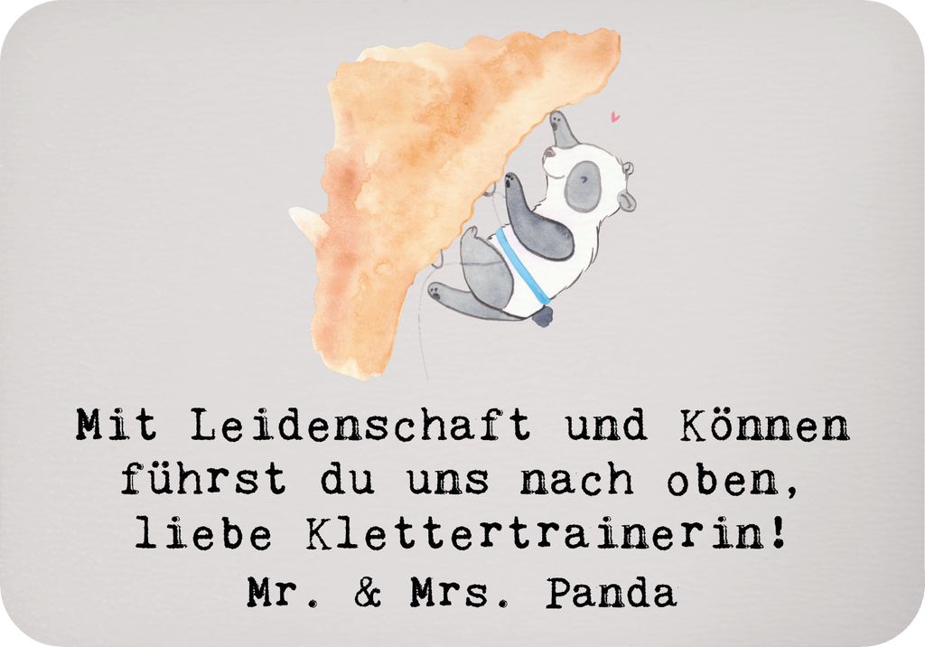 Mr. & Mrs. Panda magnet Klettern Trainerin - Grau Pastell - Geschenk, Dekomagnet, Leidenschaft, wandmagnet, Techniken, Klettertrainerin, haftmagnet...