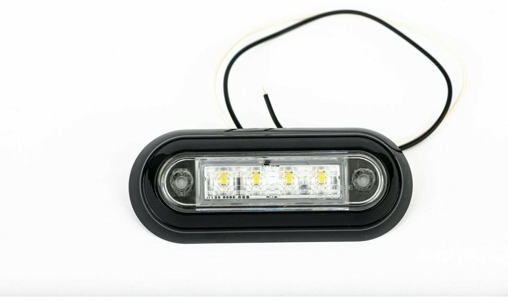 LED-Dioden Einbau-Seitenbegrenzungsleuchte / Markierungsleuchte (Tokos), weiß, 12–24 V für Lkw, Bus, Van, Pritsche, Anhänger, E‐