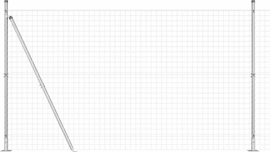 vidaXL Zaun mit Pfosten Silber 1,4 x 10 m Stahl