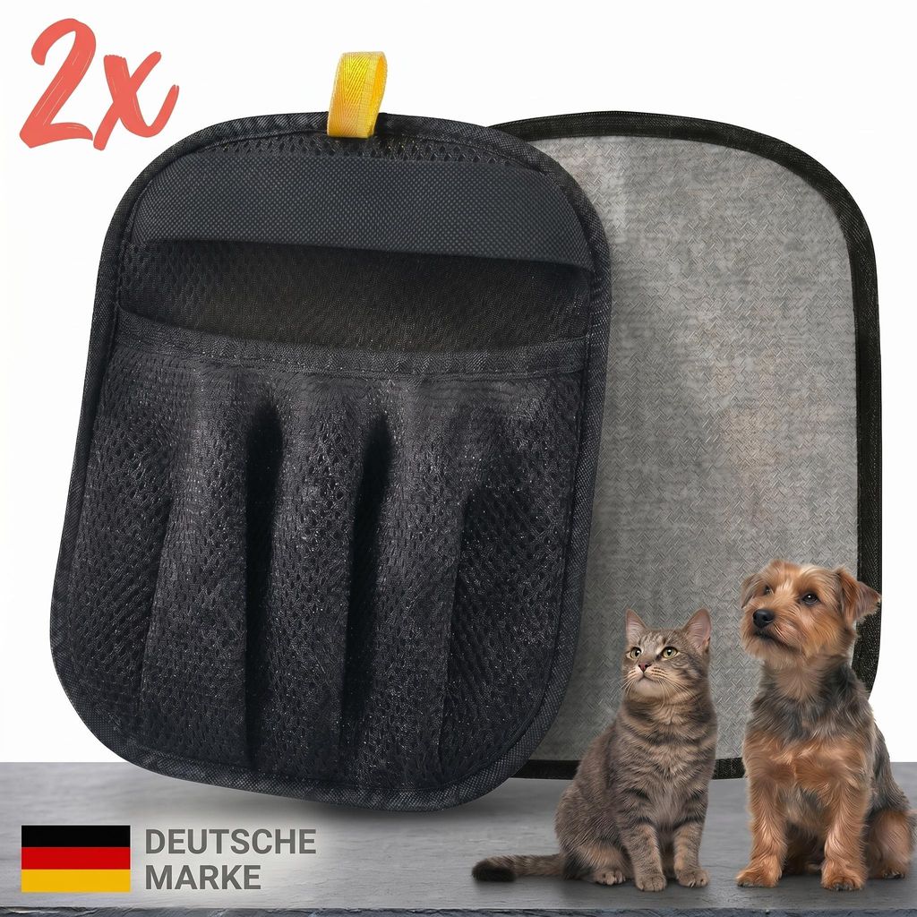 2x KANDONEX Tierhaarentferner Handschuh Fellpflege Bürste Produktbild 