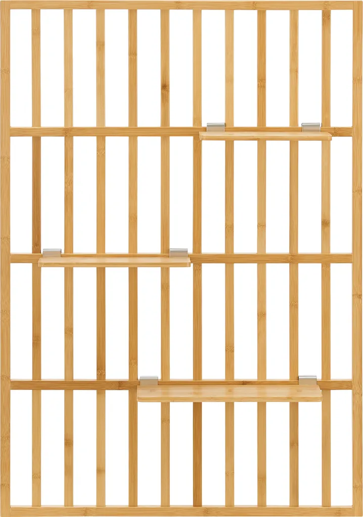Panneau mural de rangement Røst 120cm - Étagère design en bois bambou - 5