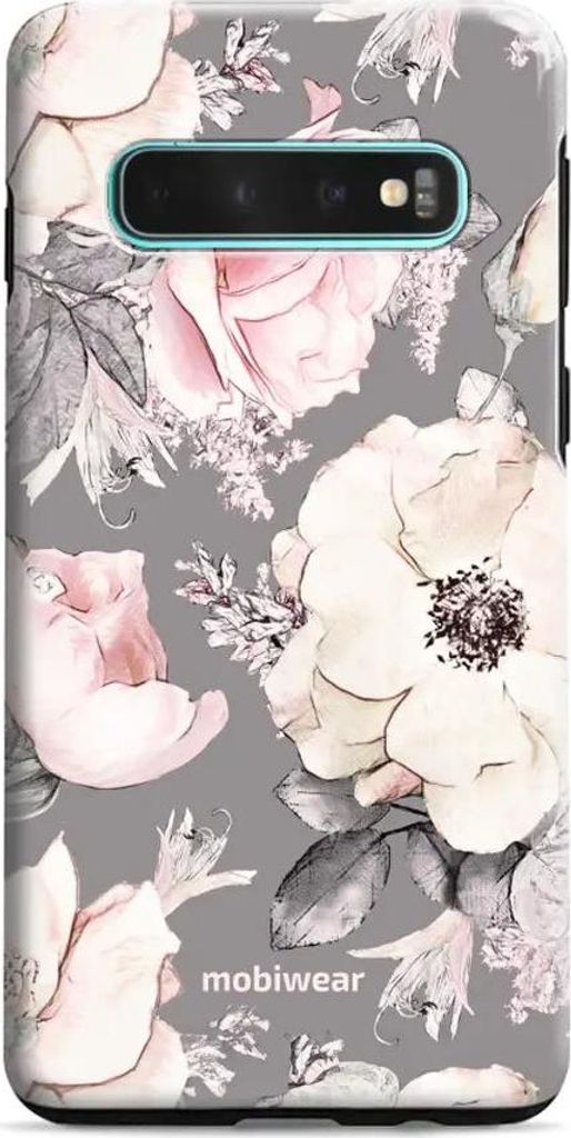 Handyhülle für Galaxy S10 Plus, Mobiwear Elite Pro, Rosa-Blumig