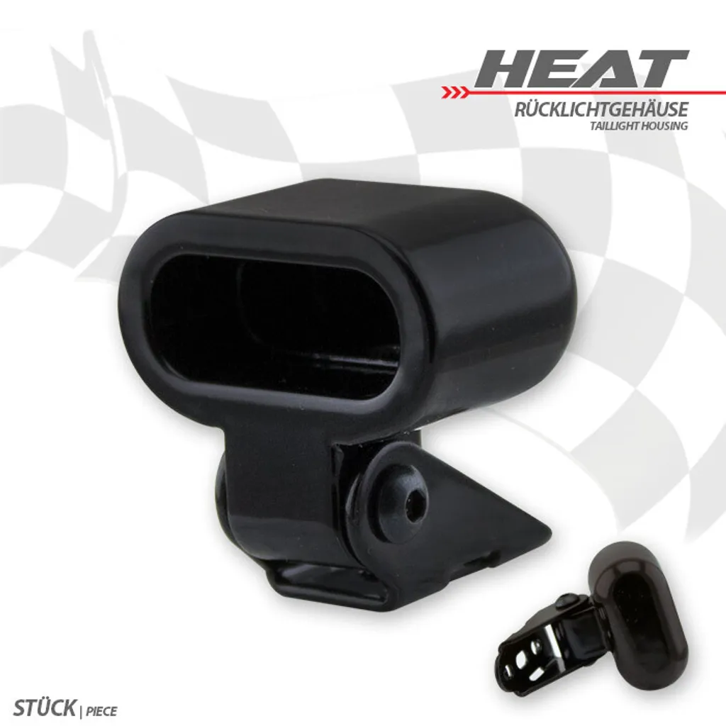 Support de Feu Arrière Encastrable Heat - Coque CNC Noire Haute Qualité