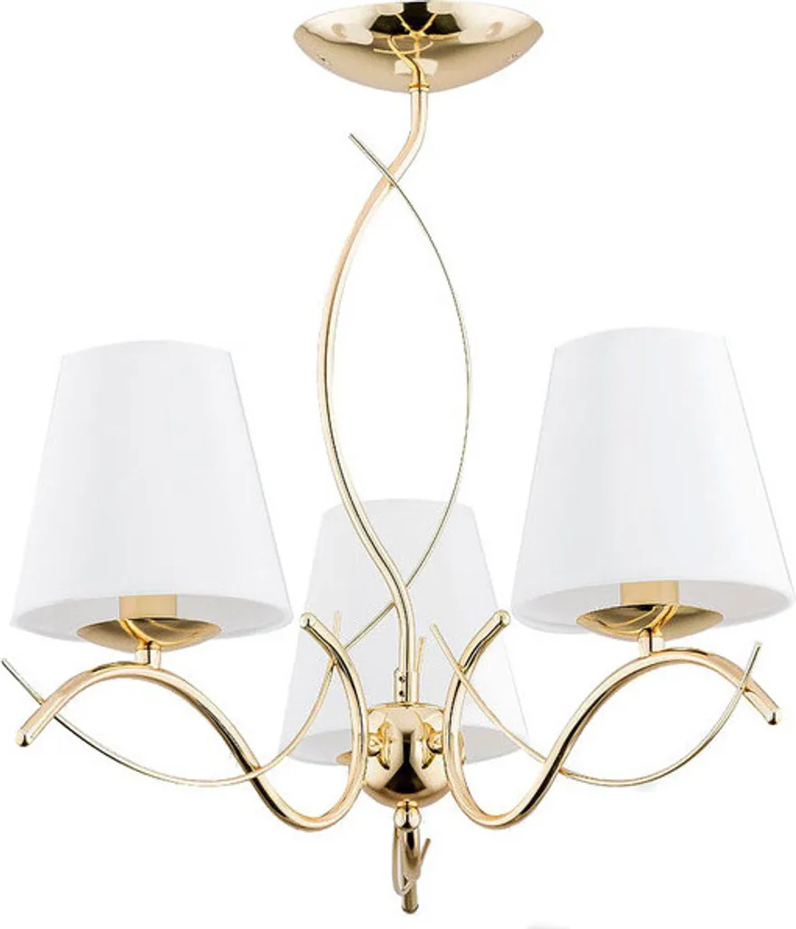 Suspension MONZA 3xe14 en métal doré Alfa - Design géométrique 68cm