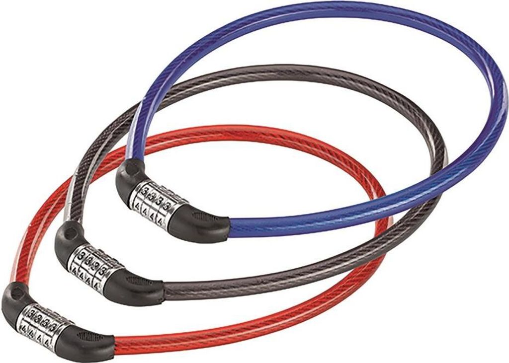 Prophete 6140 Zahlen-Kabelschloss, 4-Zahlen-Kombination, Länge: 55 cm