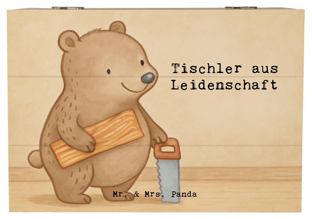 Mr. & Mrs. Panda truhe holz Tischler Leidenschaft Design 22 x 15 cm - Weiß - Geschenk, Kiste, Schatulle, Holzkiste, fotobox, geschenkkiste, Gesche...