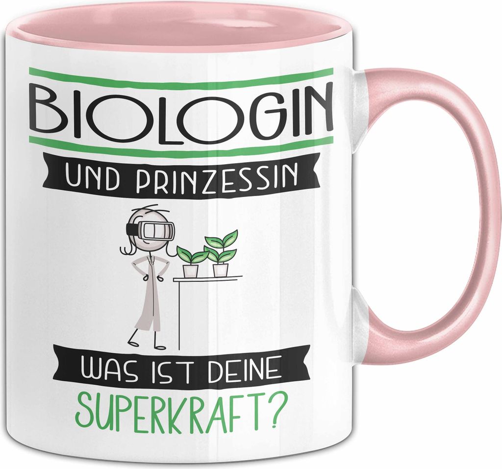 Biologin Und Prinzessin Tasse Geschenk Für Eine Biologin Geburtstag Was Ist Deine Superkraft (Rosa)