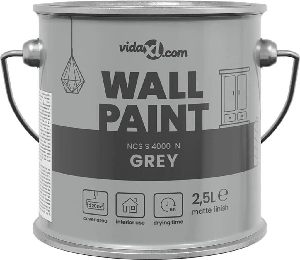 vidaXL Wandfarbe Grau 16,5 x 16,5 x 16 cm Wanddruck