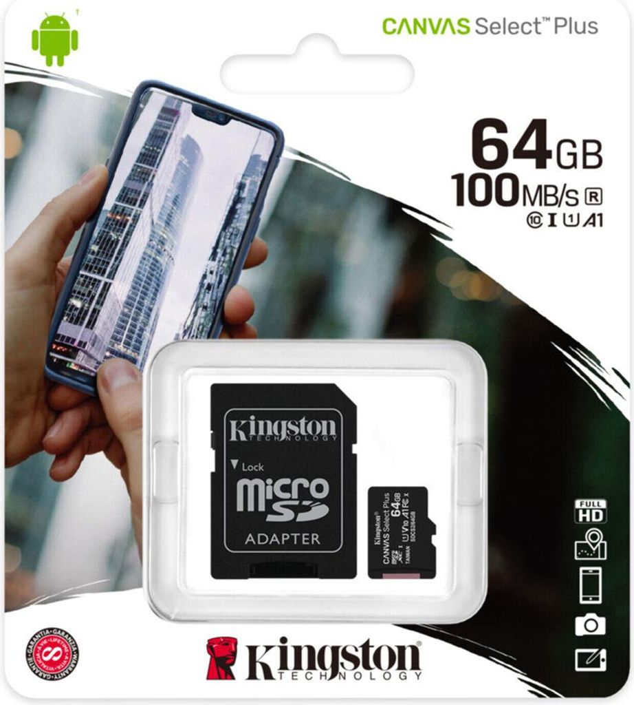 Kingston MicroSD 64 GB Canvas Select Plus classe 10 (pas Image du produit 