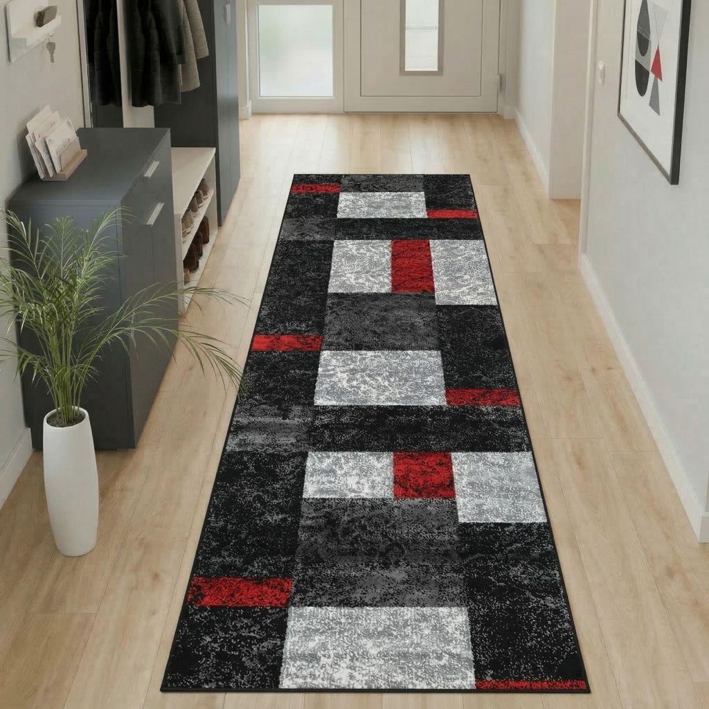 Carpetsale24 Designer Wohnzimmer Teppich Modern Weicher Kurzflor Teppich Konturenschnitt Pflegeleicht, Grösse: 80x300 cm