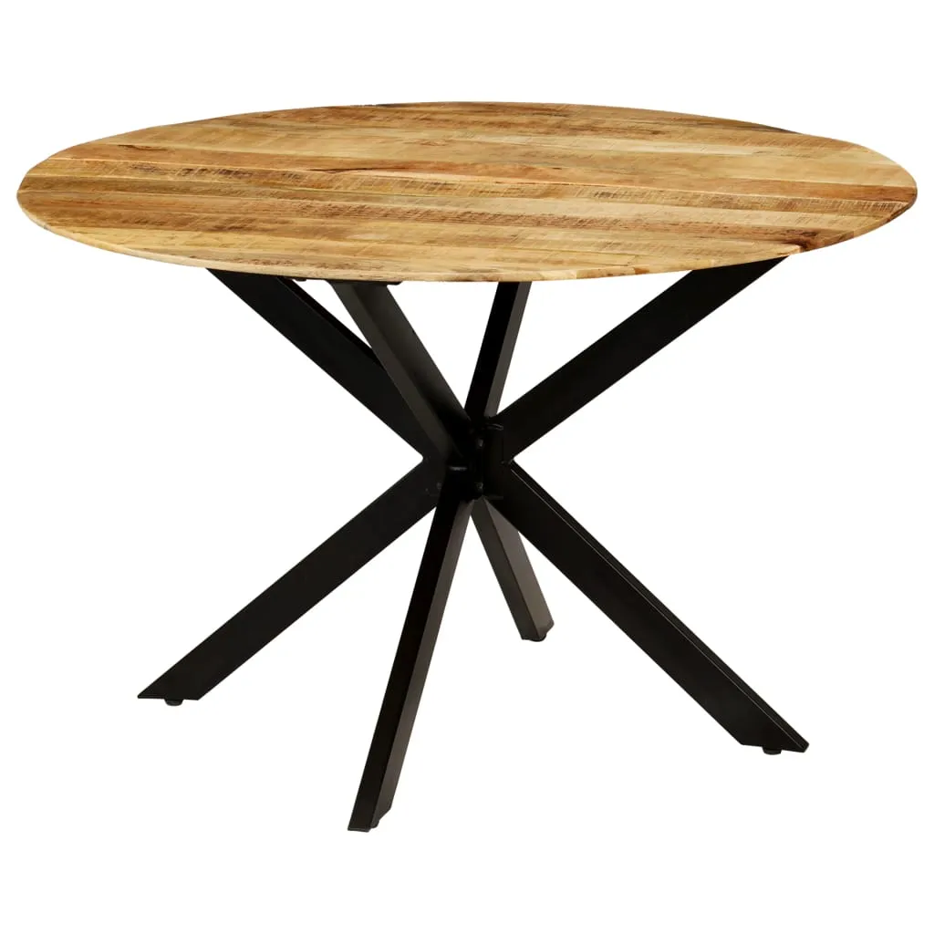 Table à manger ronde industrielle en bois massif et métal 120x77 cm - 5