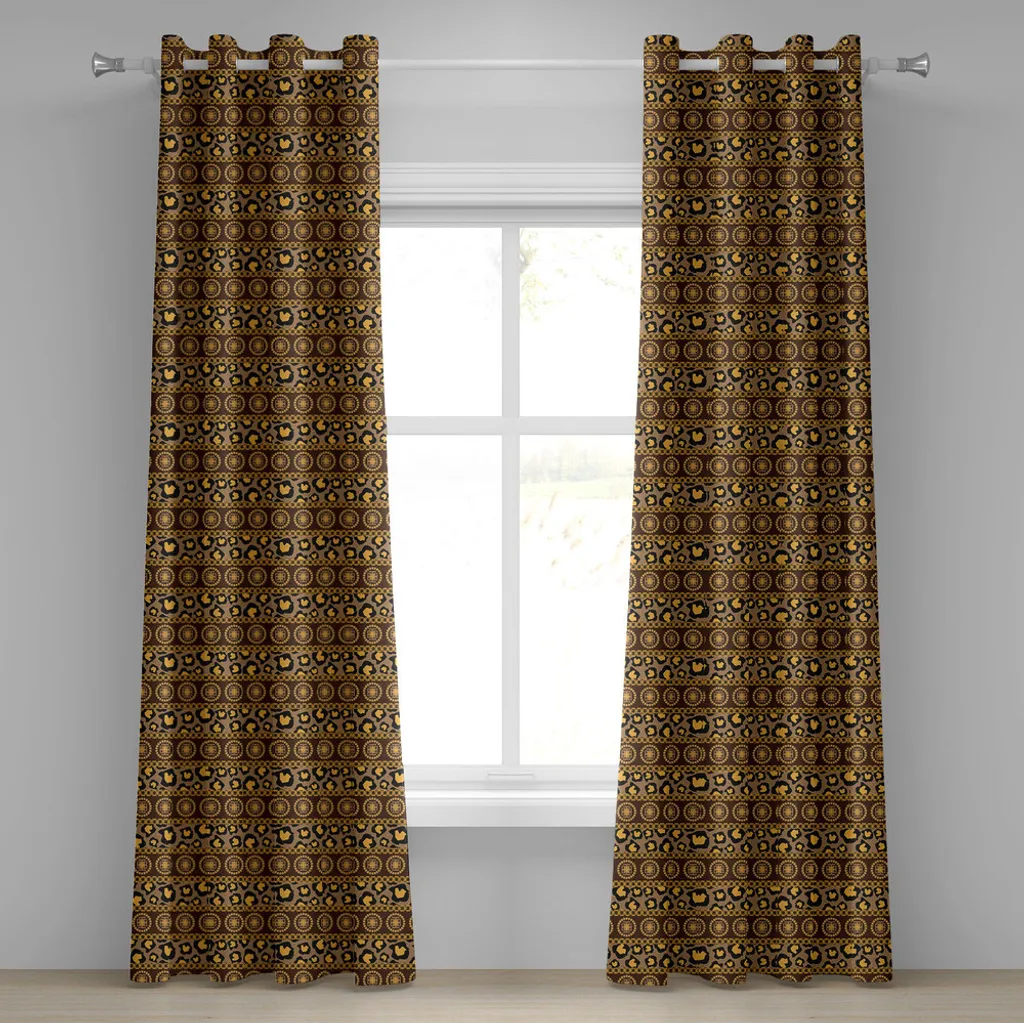 Tende ABAKUHAUS Etniche Africane 280x245 cm: Eleganza Marrone e Oro