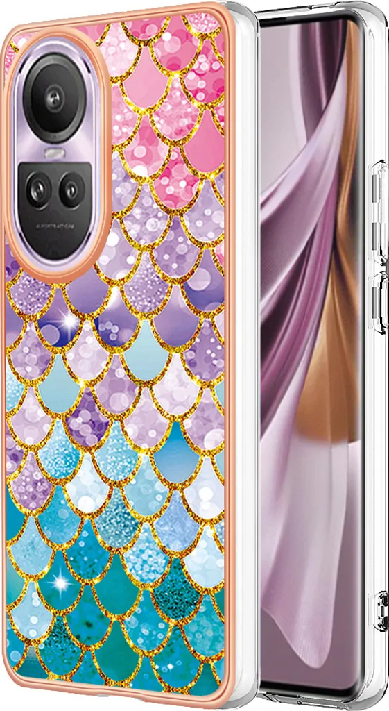 Custodia per Oppo Reno10 Pro 5G, cassa paraurti in silicone TPU antiurto a fantasia Colorful