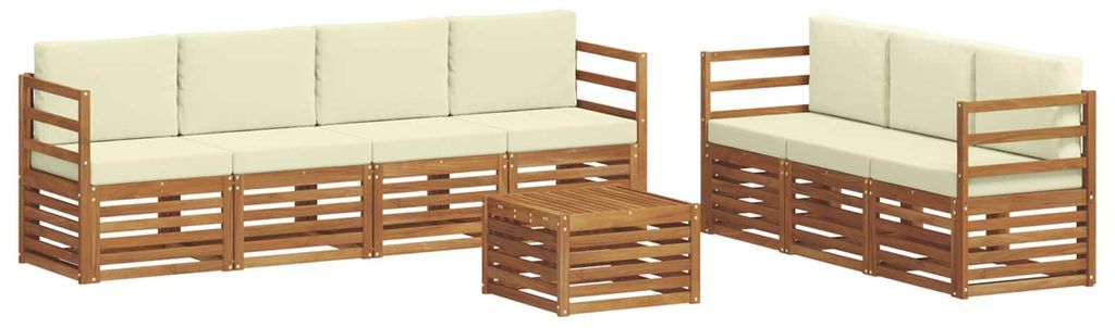 vidaXL Sofagarnituren 8 pcs Natur und Creme Massivholz Akazie