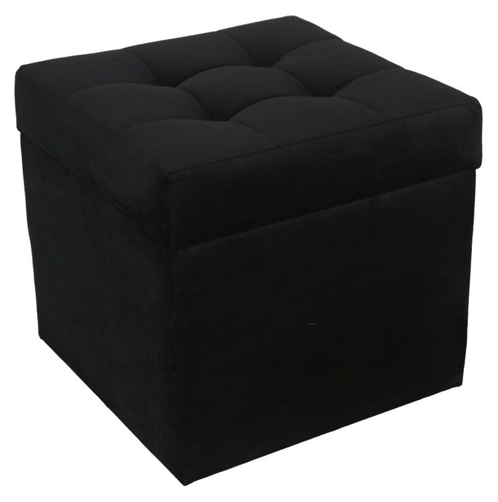 MG Design Polsterhocker Schwarz 45x45 cm - Stauraum 50L, Produktbild 