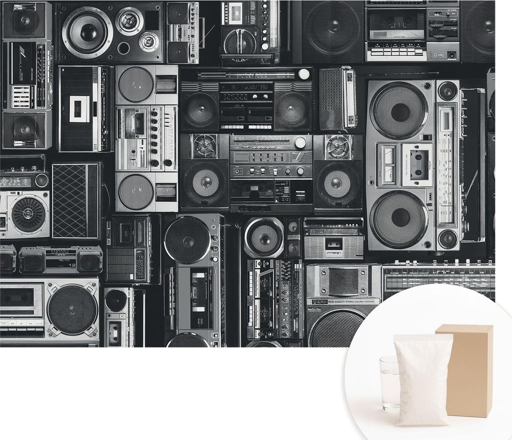 Fototapete - Wandbilder für Wohnzimmer - 208x146 cm - Dekorative Wandfolie - Modernes Design für Wanddekoration - Tapeten für Innenräume - Retr...