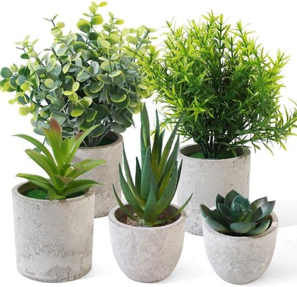 Eucalyptus Artificiel pour Décoration de Table et Balcon Lot de 5 Mini