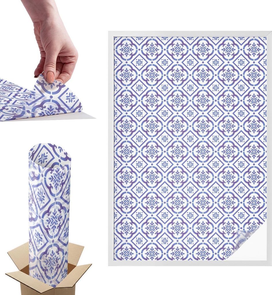 Sichtschutzfolie – 146x100 cm – Buntglas / Stained-Glass Design – blickdicht & dekorativ – selbstklebende Glasdekorfolie – UV-Schutz, ein...