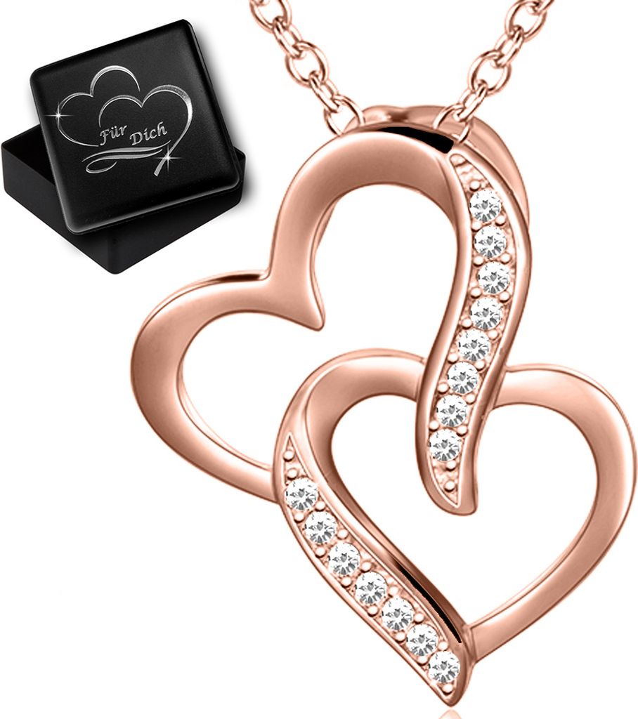 Frauen Damen Herz Hals-Kette mit Anhänger echt 925 Silber Produktbild 