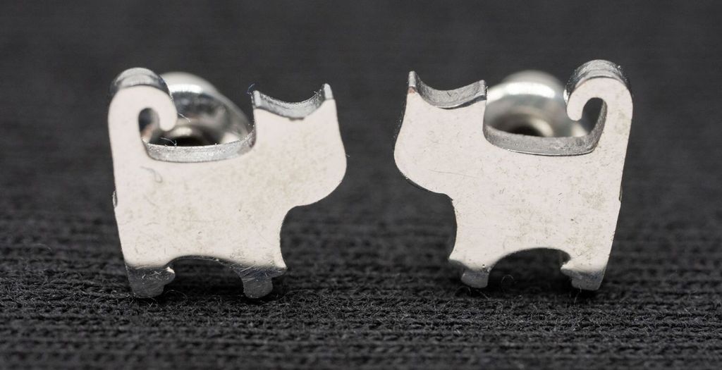 Katze Ohrstecker Miniblings Tier Katzen Haustier 4 Pfoten Edelstahl links rechts