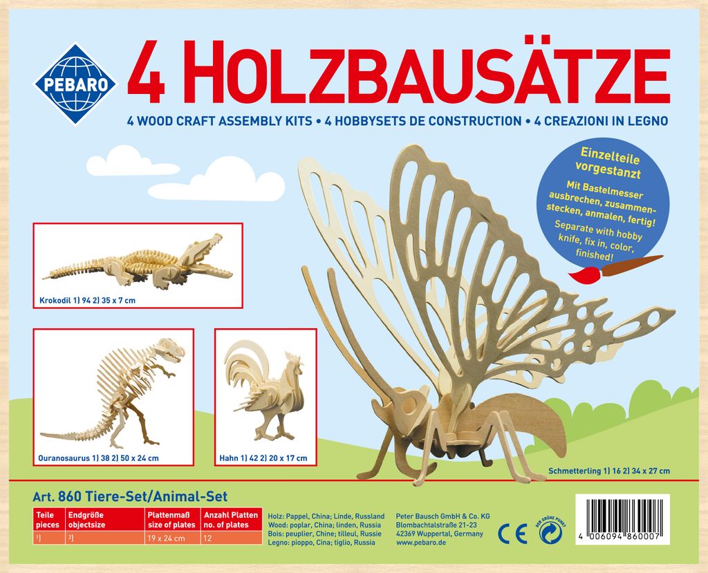 Drevená stavebnica 4 x zvieratá Obrázok produktu 5